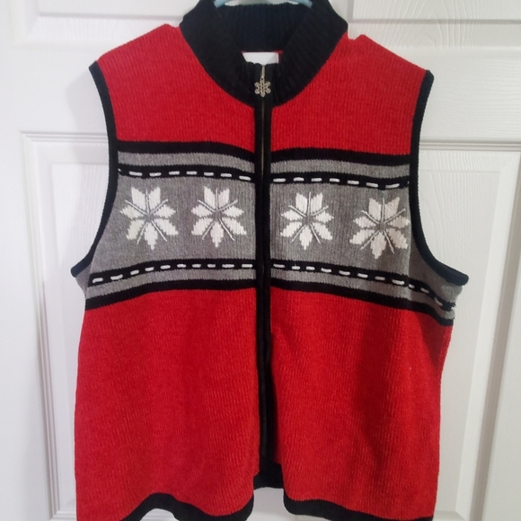 breckenridge Jackets & Blazers - Breckenridge Sweater Vest. 2x Christmas. Snowflakes.